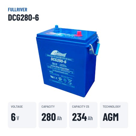 Caravan battery Fullriver DCG280-6 6V 280Ah AGM – key specs