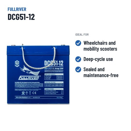 Rollstuhlbatterie Fullriver DCG51-12 12V 51Ah AGM – empfohlene Einsatzbereiche