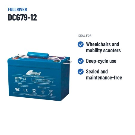 Wheelchair battery Fullriver DCG79-12 12V 79Ah AGM – recommended uses