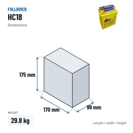 Rollstuhlbatterie Fullriver HC18 12V 18Ah 265A AGM | baterias.com