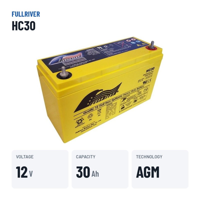 Batteria per carrozzina Fullriver HC30 12V 30Ah 450A AGM – dati principali