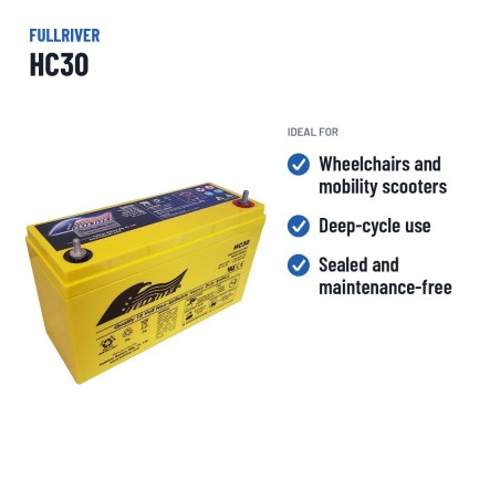 Batteria per carrozzina Fullriver HC30 12V 30Ah 450A AGM – usi consigliati