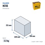 Batteria per carrozzina Fullriver HC55 12V 55Ah 620A AGM – dimensioni 229 × 138 × 212 mm