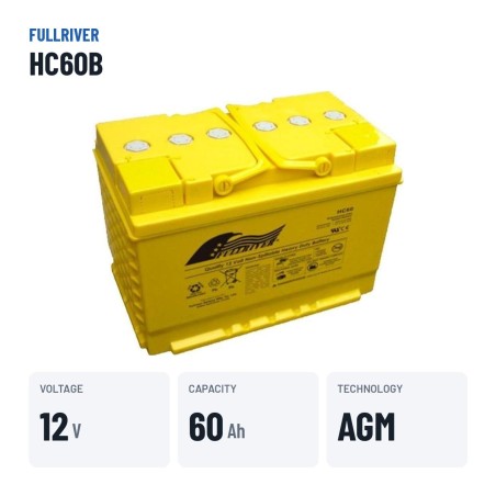 Batteria per carrozzina Fullriver HC60B 12V 60Ah 625A AGM – dati principali
