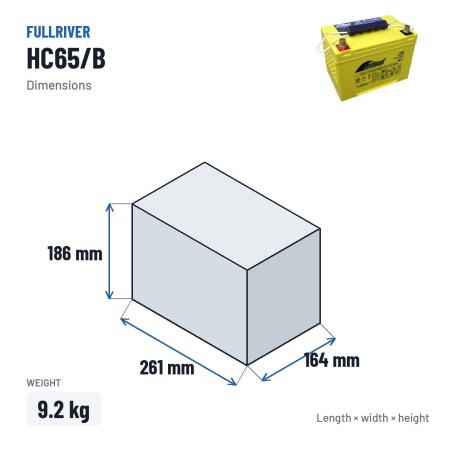Batería de silla de ruedas Fullriver HC65/B 12V 65Ah 825A AGM
