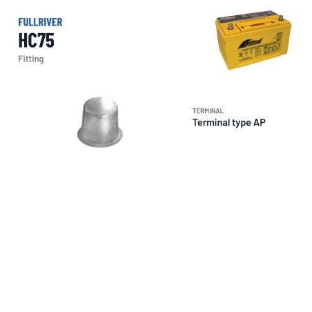 Bateria de cadeira de rodas Fullriver HC75 12V 75Ah 930A AGM – terminal e fixação
