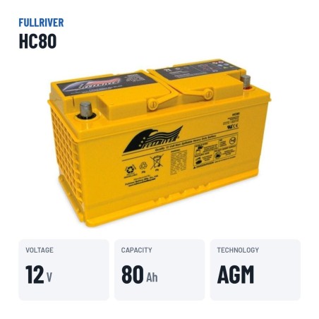 Batteria per carrozzina Fullriver HC80 12V 80Ah 815A AGM – dati principali