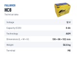 Rollstuhlbatterie Fullriver HC8 12V 8Ah 100A AGM – technische Daten