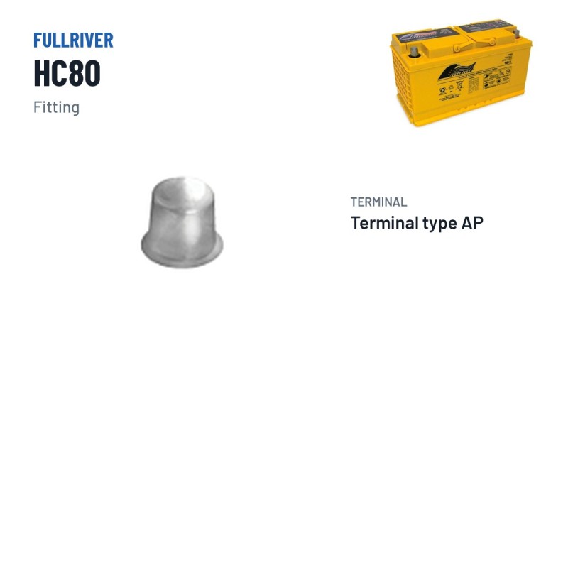 Bateria de cadeira de rodas Fullriver HC80 12V 80Ah 815A AGM – terminal e fixação