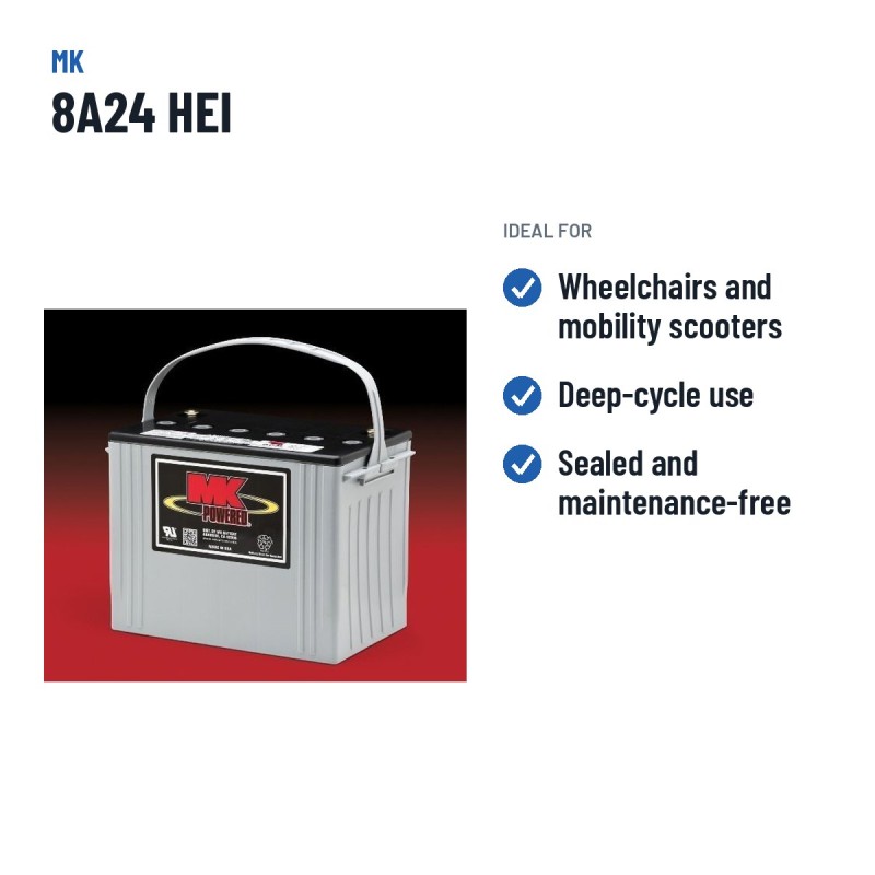 Wheelchair battery MK Powered 8A24 HEI 12V 79Ah AGM