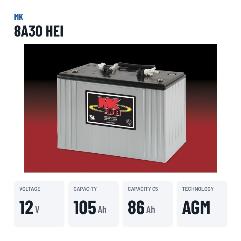 Batería de silla de ruedas MK Powered 8A30 HEI 12V 105Ah AGM