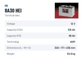 Batería de silla de ruedas MK Powered 8A30 HEI 12V 105Ah AGM