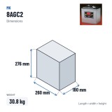 Bateria de cadeira de rodas MK Powered 8AGC2 6V 190Ah AGM – medidas 260 × 180 × 276 mm