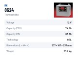 Wheelchair battery MK Powered 8G24 12V 73.6Ah GEL – technical data