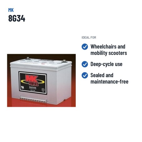 Wheelchair battery MK Powered 8G34 12V 60Ah GEL – recommended uses