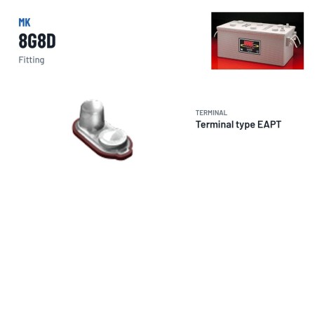 Bateria de cadeira de rodas MK Powered 8G8D 12V 225Ah 1150A GEL – terminal e fixação