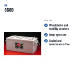 Wheelchair battery MK Powered 8G8D 12V 225Ah 1150A GEL – recommended uses