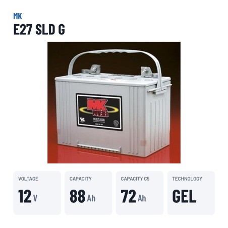 Batería de silla de ruedas MK Powered E27 SLD G 12V 88Ah GEL – datos clave