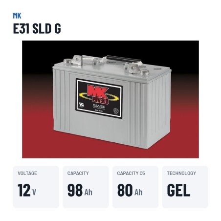 Batteria per carrozzina MK Powered E31 SLD G 12V 97.6Ah 450A GEL