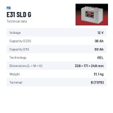 Batterie fauteuil roulant MK Powered E31 SLD G 12V 97.6Ah 450A GEL – fiche technique