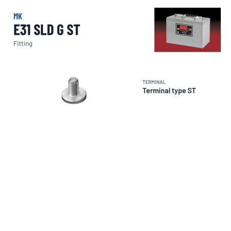 Batteria per carrozzina MK Powered E31 SLD G ST 12V 97.6Ah 450A GEL – terminali e fissaggio