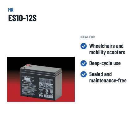 Batterie fauteuil roulant MK Powered ES10-12S 12V 10Ah AGM
