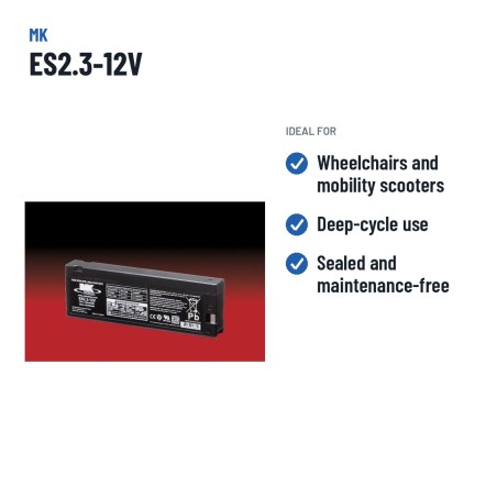 Batterie fauteuil roulant MK Powered ES2.3-12V 12V 2.1Ah AGM – utilisations recommandées