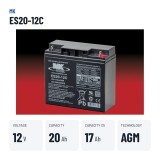 Batterie fauteuil roulant MK Powered ES20-12C 12V 20Ah AGM