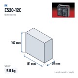 Bateria de cadeira de rodas MK Powered ES20-12C 12V 20Ah AGM – medidas 181 × 76 × 167 mm