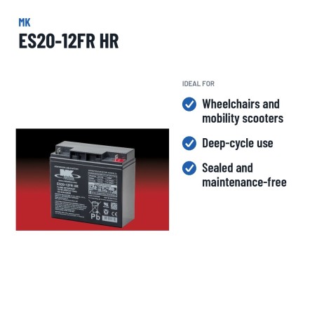 Rollstuhlbatterie MK Powered ES20-12FR HR 12V 20Ah AGM – empfohlene Einsatzbereiche