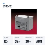 Batterie fauteuil roulant MK Powered ES33-12 12V 35Ah AGM – caractéristiques clés