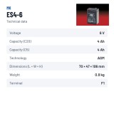 Wheelchair battery MK Powered ES4-6 6V 4.5Ah AGM – technical data