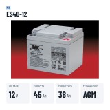 Batteria per carrozzina MK Powered ES40-12 12V 45Ah AGM – dati principali