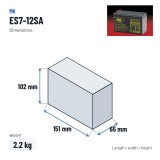 Rollstuhlbatterie MK Powered ES7-12SA 12V 7Ah AGM – Abmessungen 151 × 65 × 102 mm