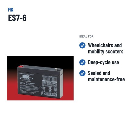 Batteria per carrozzina MK Powered ES7-6 6V 7Ah AGM – usi consigliati