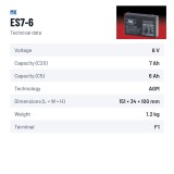 Batteria per carrozzina MK Powered ES7-6 6V 7Ah AGM – scheda tecnica