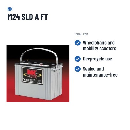 Rollstuhlbatterie MK Powered M24 SLD A FT 12V 79Ah AGM