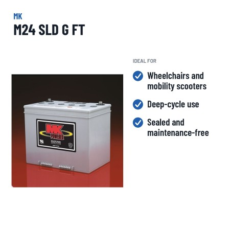 Rollstuhlbatterie MK Powered M24 SLD G FT 12V 73.6Ah 335A GEL – empfohlene Einsatzbereiche