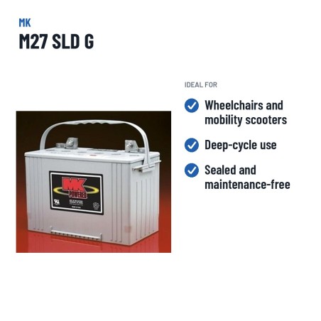 Rollstuhlbatterie MK Powered M27 SLD G 12V 88Ah GEL