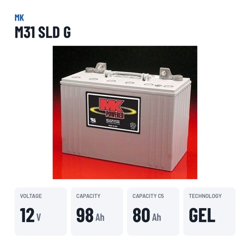 Batterie fauteuil roulant MK Powered M31 SLD G 12V 97.6Ah GEL