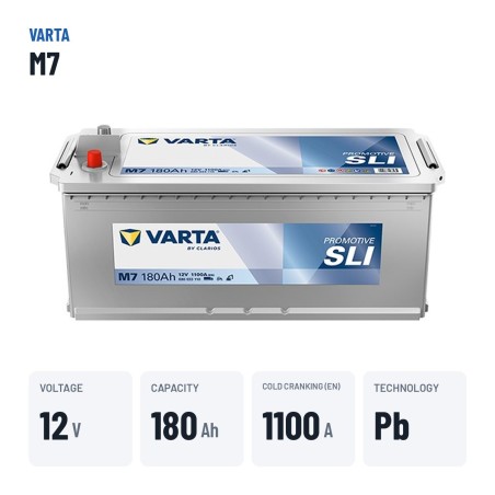 Batería de camión Varta M7 12V 180Ah 1100A – datos clave