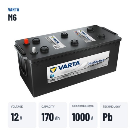 Truck battery Varta M6 12V 170Ah 1000A – key specs