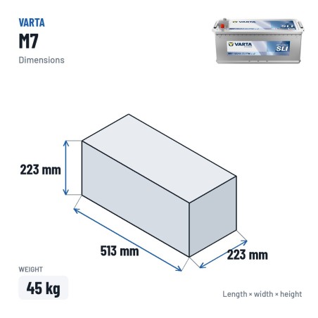 Truck battery Varta M7 12V 180Ah 1100A | baterias.com