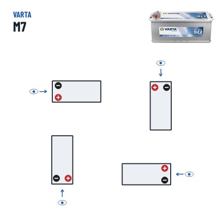 Truck battery Varta M7 12V 180Ah 1100A | baterias.com