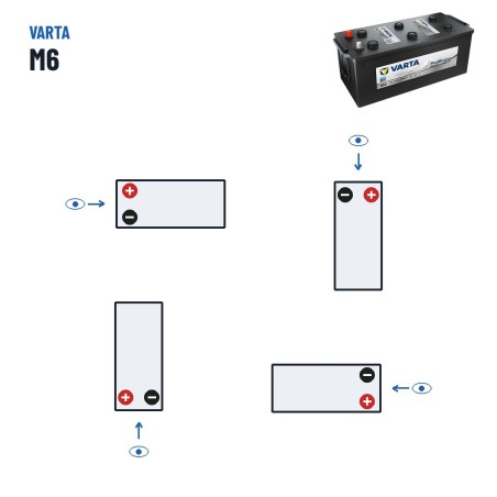 Truck battery Varta M6 12V 170Ah 1000A – polarity (layout 3)