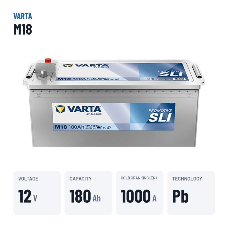Truck battery Varta M18 12V 180Ah 1000A | baterias.com