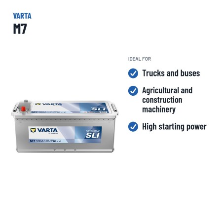 Truck battery Varta M7 12V 180Ah 1100A | baterias.com