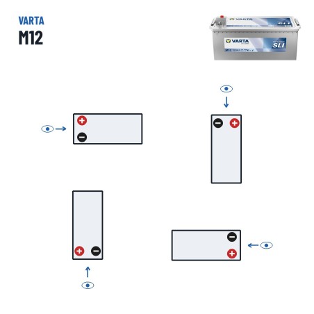 LKW-Batterie Varta M12 12V 180Ah 1400A | baterias.com