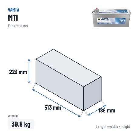 LKW-Batterie Varta M11 12V 154Ah 1150A | baterias.com