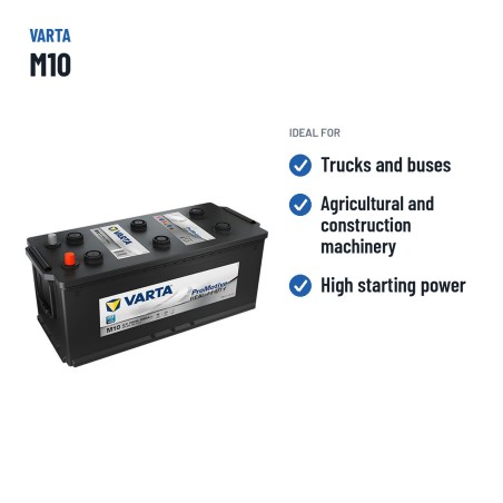 Batteria camion Varta M10 12V 190Ah 1200A – usi consigliati